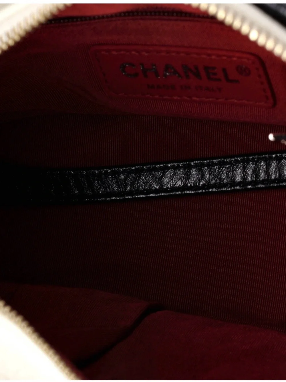CHANEL Gabrielle Hobo Quilted two tone black-white aged calf skin small